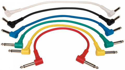 RockCable / RCL 30031 D5 Patch Cable Set - Angled TS, multi-color, 6 pcs. - 30 cm
