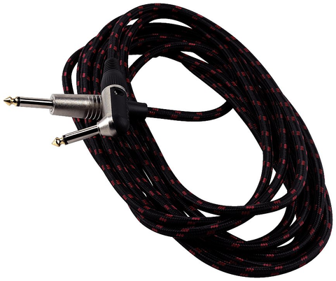 RockCable / RCL 30253 TC C/BLACK Instrument Cable - angled/straight, 3 m - Black Tweed